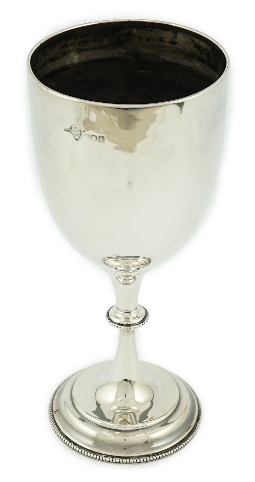 An Edwardian silver goblet, indistinct maker's mark